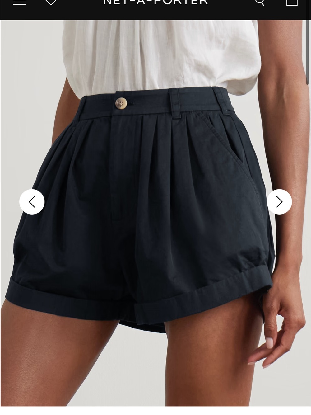 Doen Paige Pleated Cotton Poplin Shorts